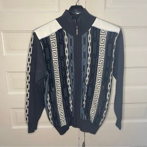 Stacy Adam's jacket blue Versace style pattern M